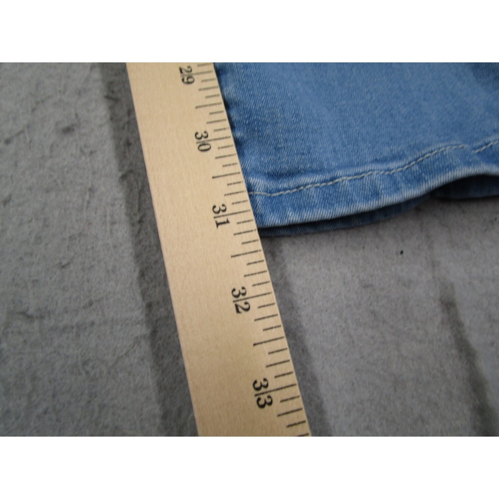 FRAME Le Super High Mini Boot Jeans Light Wash Blue Side Slit Size 23 - Picture 12 of 14
